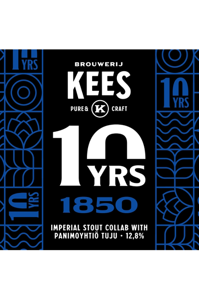 10yrs 1850 (Brouwerij Kees /Collaboration with Panimoyhtiö Tuju) 0,33л. 12,8% БАНКА